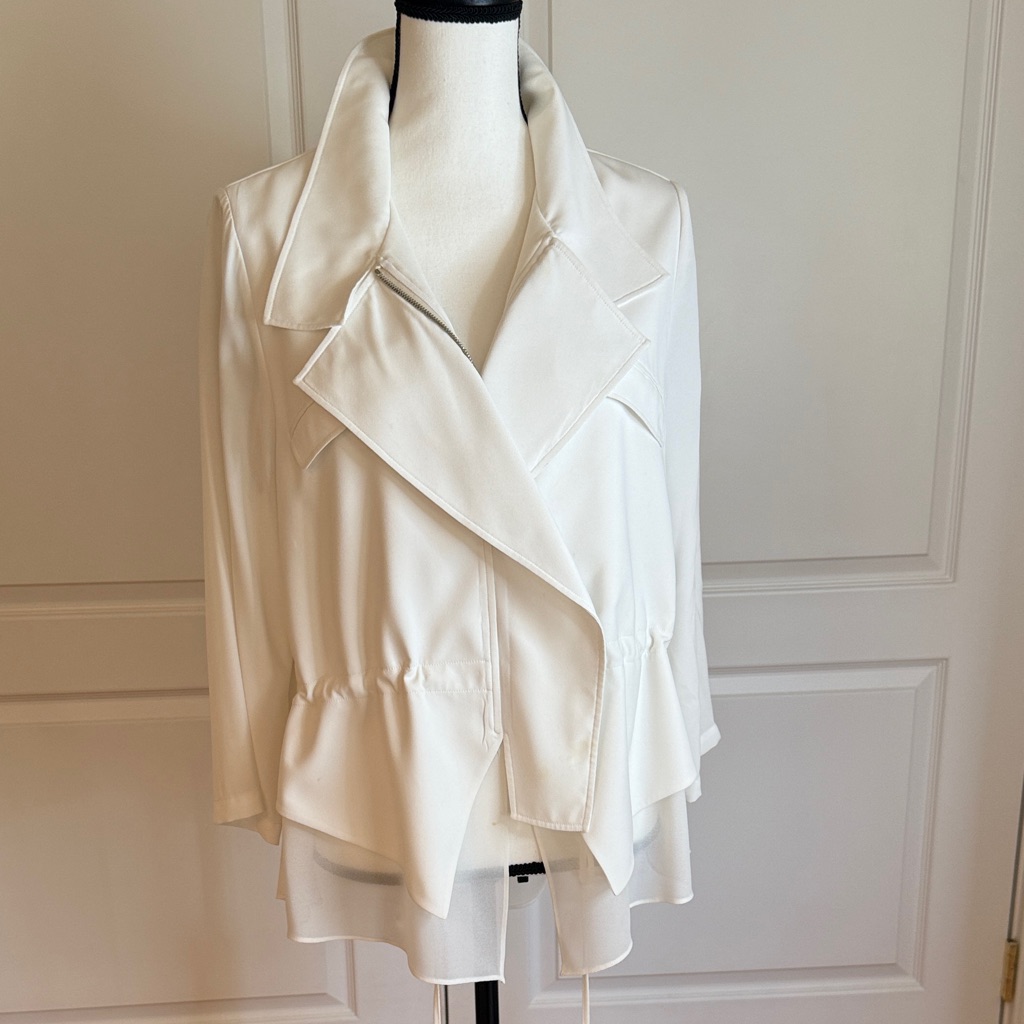 Soft Flowing Crepe And Chiffon Drawstring Jacket
